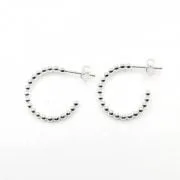 Argollitas medianas de Plata 925 con bolitas