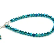 Pulsera plata color azul&turquesa tornazolado