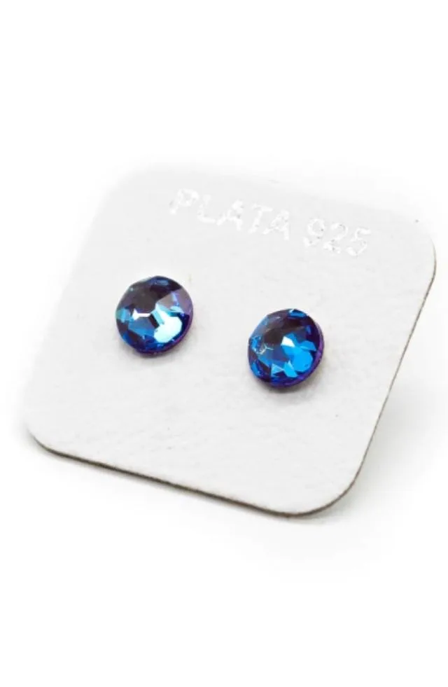 Aro pasante cubic cristal plata azulado