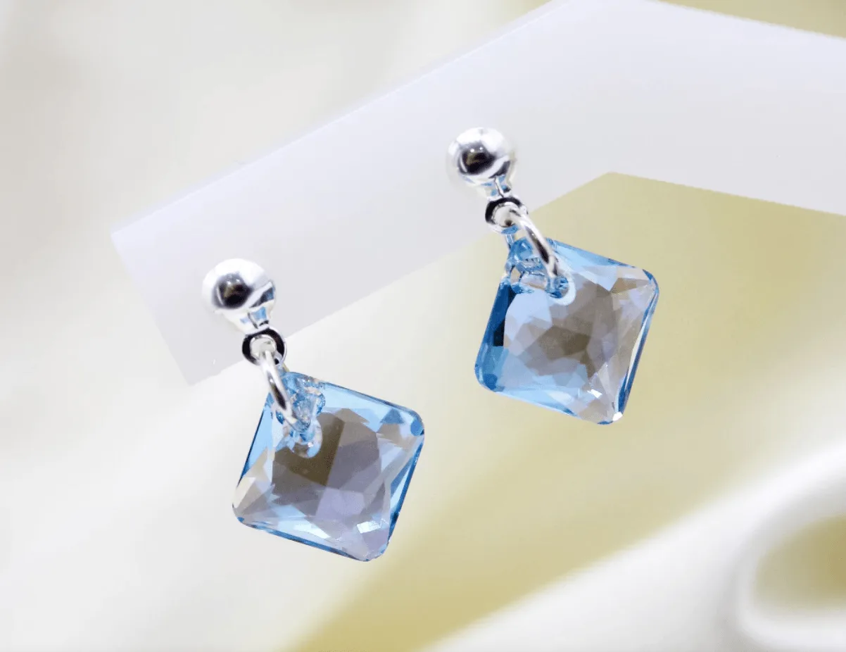 Aros Princess cut 11mm (Aquamarine (Celeste))
