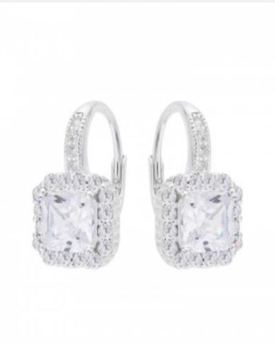 zarcillos cuadrados plata brisura