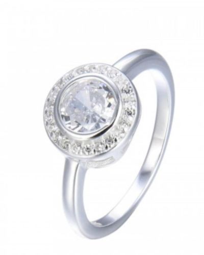 Anillo con cubic circular de Plata 925