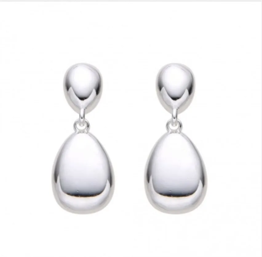 Zarcillos de gota pasantes plata