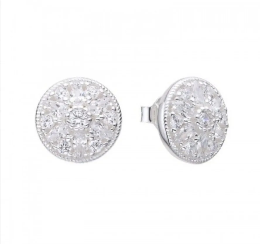 Zarcillos pasantes redondos Plata