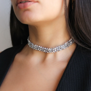 Collar Preciosa Liz Doble cristales grises