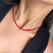 Collar de 3 mm cristales sw tonalidad roja