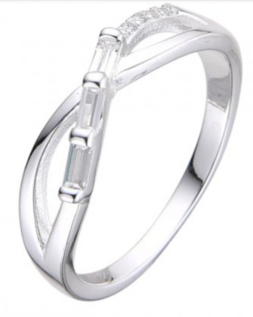 Anillo plata lisa con cubic de infinito