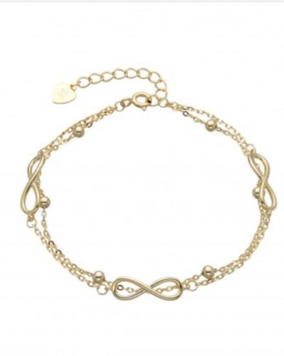 Pulsera Plata con baño DORADO de infinitos