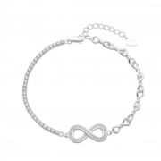 Pulsera de plata infinitos Eslabones tenis, con dije