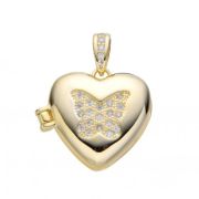 Dije relicario de corazón 18 mm Plata gold