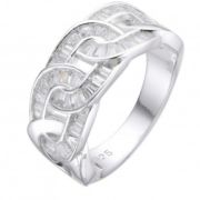 Anillo entrenzado con cubics de Plata