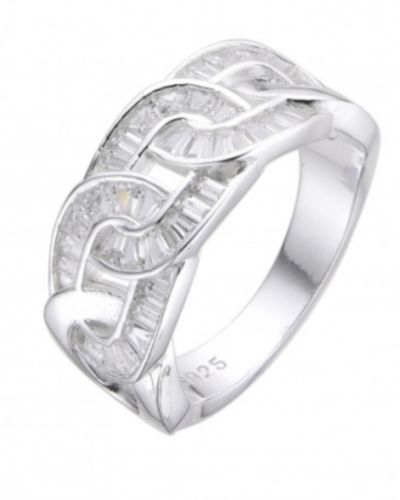 Anillo entrenzado con cubics de Plata