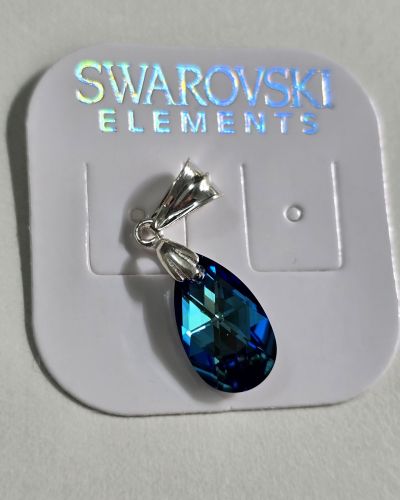 Dije cristal swarovsky de gota azul