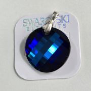 Dije grande circular de cristal swarovsky tonalidades azules