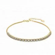 Pulsera tenis con baño dorado