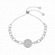 Pulsera de plata regulable cubic circular pave