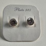 Aros pasantes plata punto luz grandes