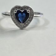 Anillo plata rodinada cubic azul