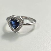 Anillo plata rodinada cubic azul