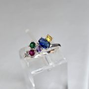 Anillo plata con cubics colores