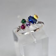 Anillo plata con cubics colores