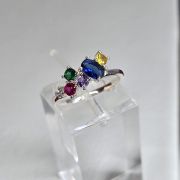 Anillo plata con cubics colores