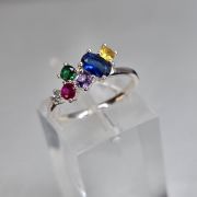 Anillo plata con cubics colores