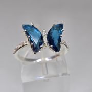 Anillo mariposa azul