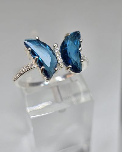 Anillo mariposa azul