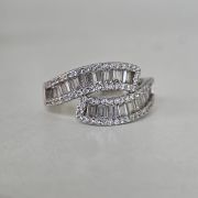 Anillo zig zag plata rodinada cubic