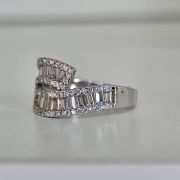 Anillo zig zag plata rodinada cubic