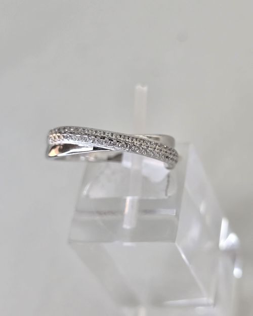 Anillo sinfin plata rodinada