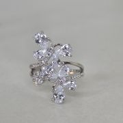 Anillo doble mariposa con cubic plata rodinada