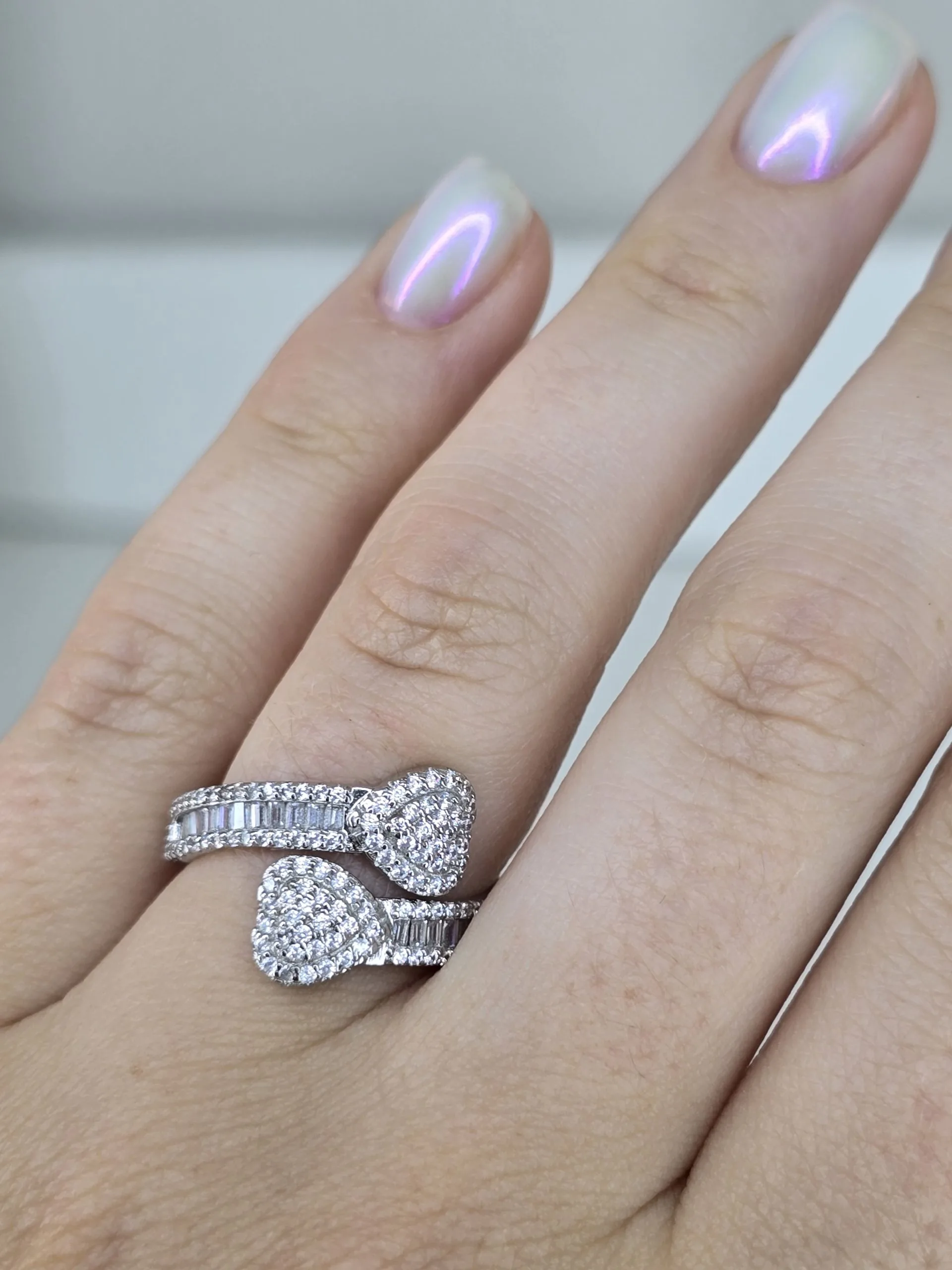 Anillo rodinado dos corazones