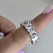 Anillo entero ocn cubics cuadrados cristal blanco