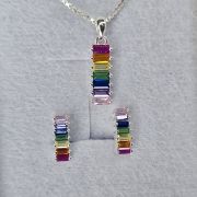 Conjunto aros mas dije barra colores cubics