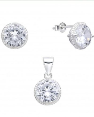 Conjunto aros mas dije cubic circular 8 mm