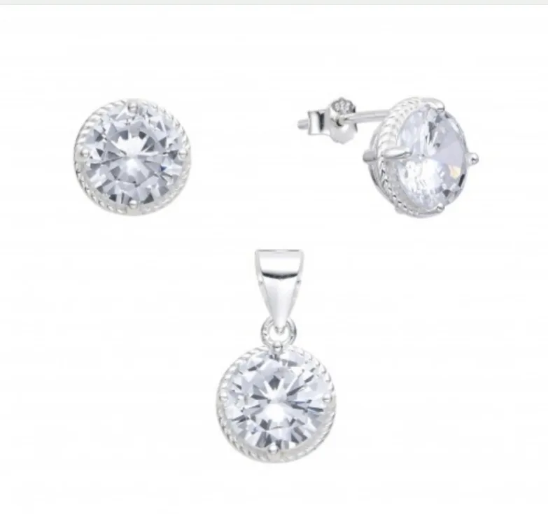 Conjunto aros mas dije cubic circular 8 mm
