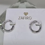 Argollas medianas de plata rodinada con pave