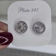 Aros pasantes medianos rodinado brillo