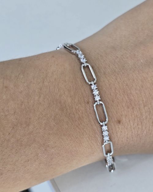 Pulsera forcet rodinada con cubics