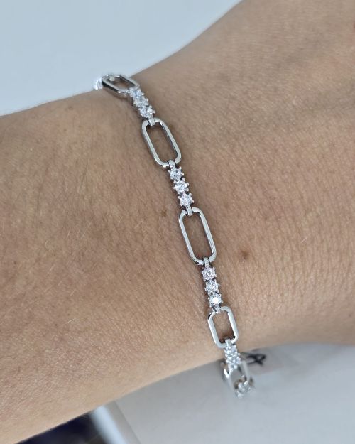 Pulsera forcet rodinada con cubics