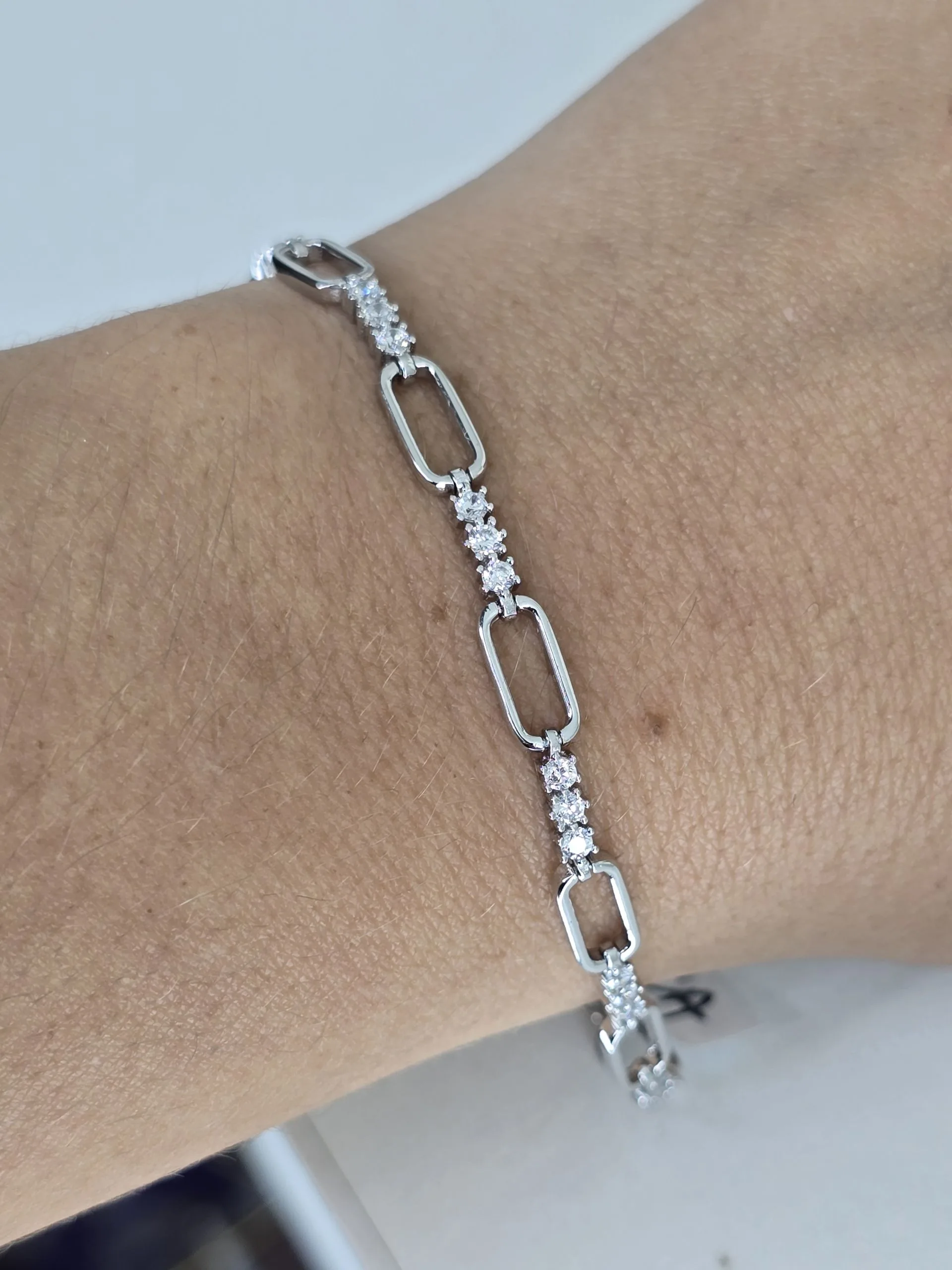 Pulsera forcet rodinada con cubics