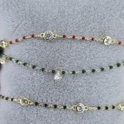 Pulsera plata con baño gold VERDE