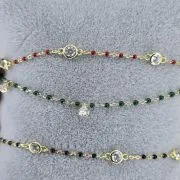 Pulsera plata con baño gold VERDE