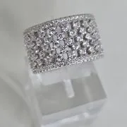 Anillo ancho calado plata rodinada