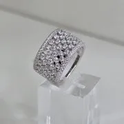 Anillo ancho calado plata rodinada