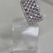 Anillo ancho calado plata rodinada