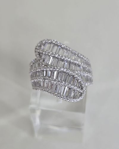 anillo entrelazado cubics plata rodinada