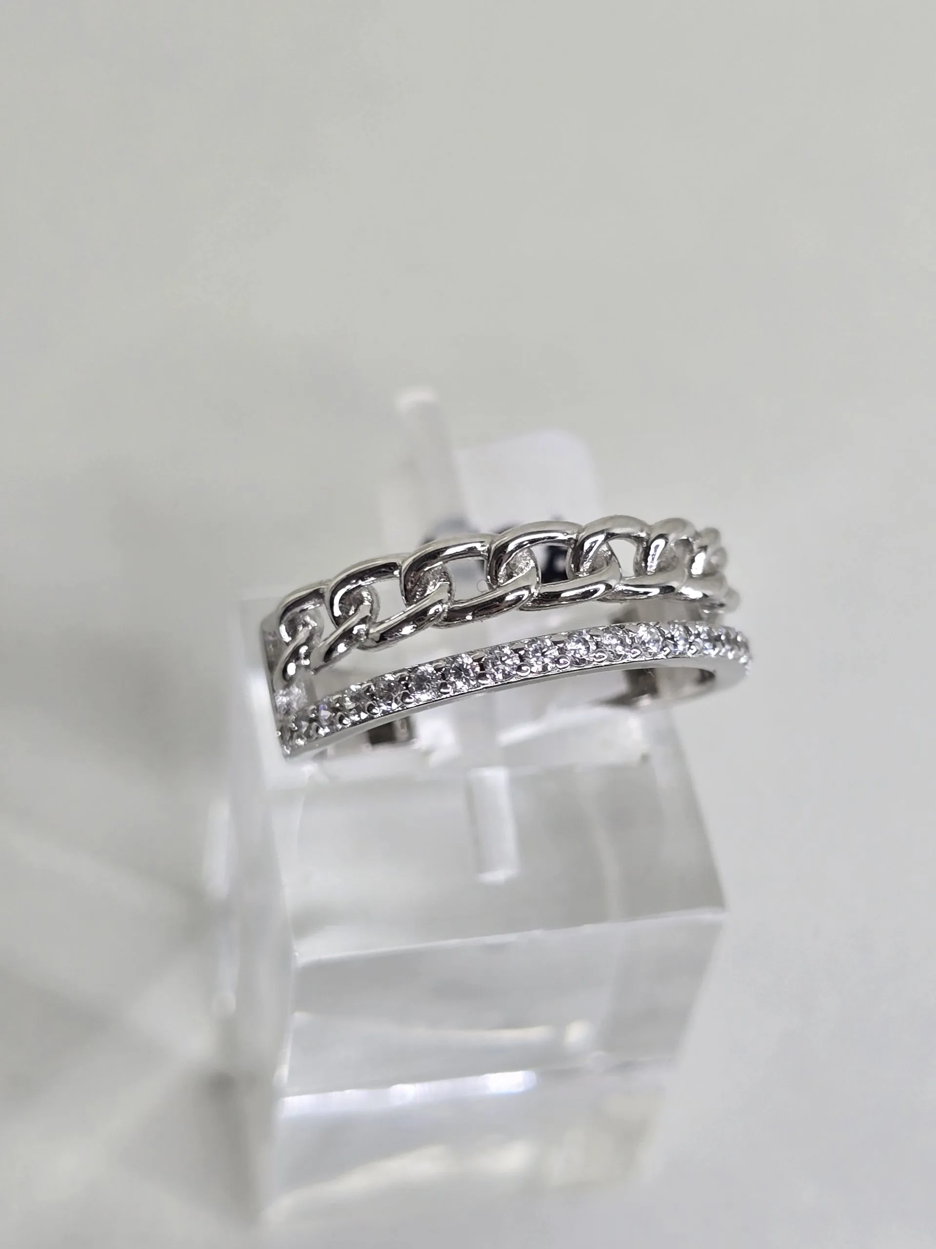 Anillo forcet &microcubics plata